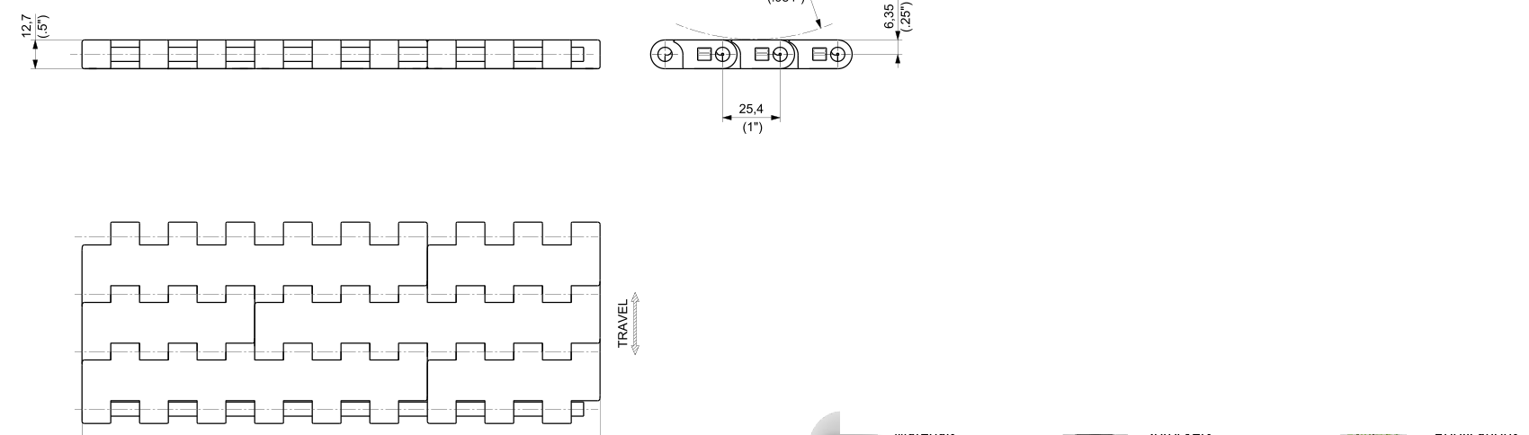 UP USP Series dimension drawing — Regina Conveyor Catalogue p242