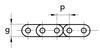 Chiaravalli XRC Straight Plate Chain GL08B-2 Duplex — dimension drawing (1 of 3)