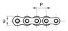 Chiaravalli XRC Hollow Pin Chain HP08B-1 Simplex — dimension drawing (1 of 2)