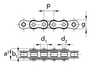 Chiaravalli XRC Roller Chain 05B-1 Simplex — dimension drawing